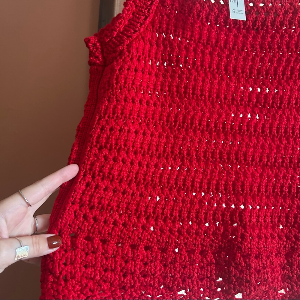 Madewell Red Crocheted Tank Top - Picture 4 of 8